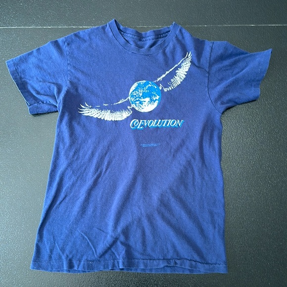 Vintage CoEvolution t-shirt from early 80s before it became Whole Earth Review - Picture 1 of 4